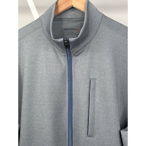 Untuckit Dashwood Full Zip Men’s Large Grey Stretch Performance Jacket Golf - Picture 3 of 15